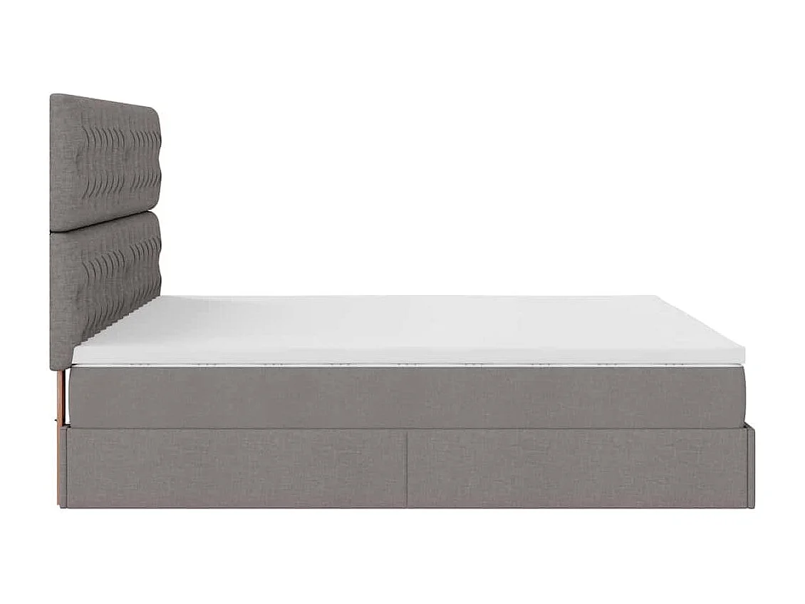 Ottoman-Bett mit Matratze Taupe 180x200 cm Stoff