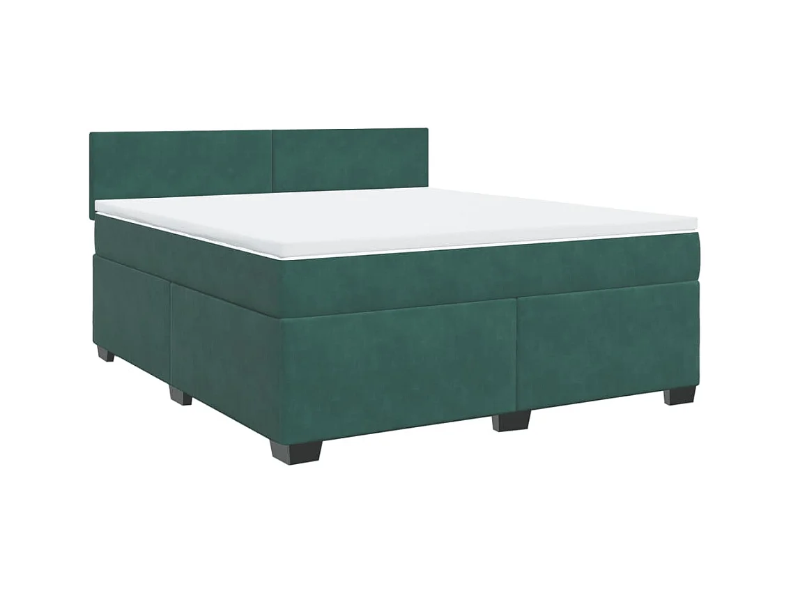 Boxspringbett mit Matratze Dunkelgrün 180x200 cm Samt