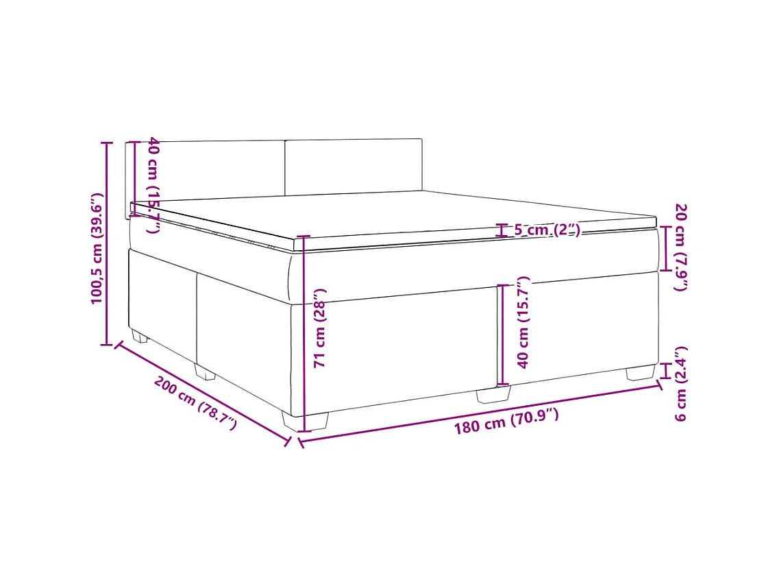 Boxspringbett mit Matratze Dunkelgrün 180x200 cm Samt
