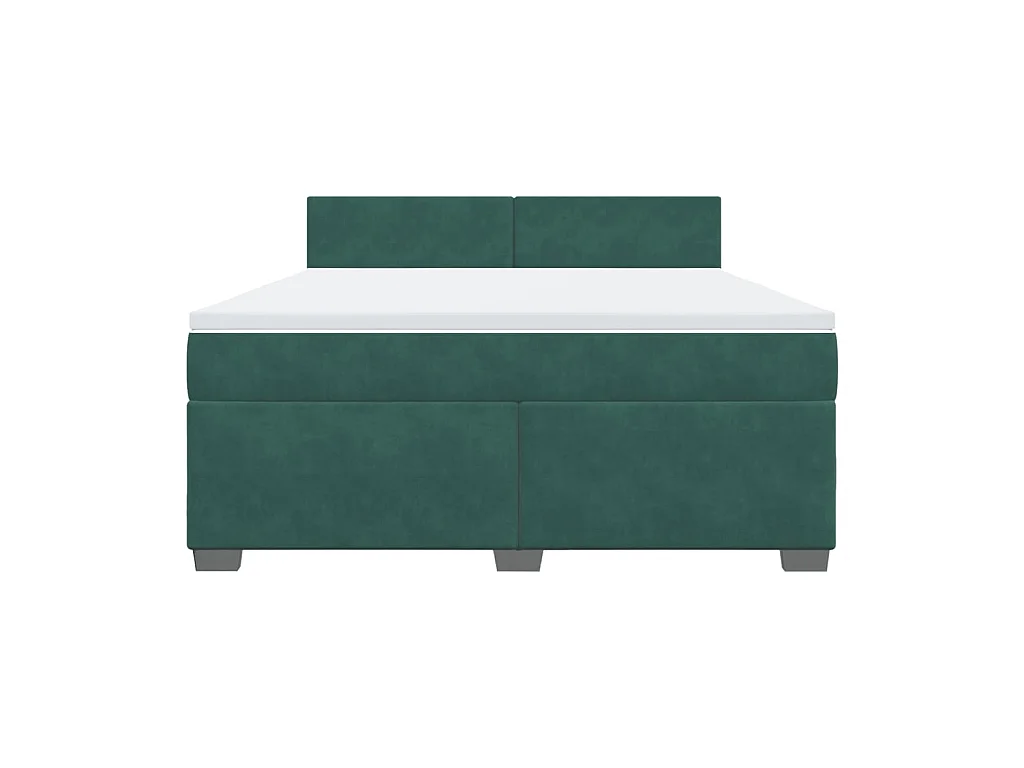 Boxspringbett mit Matratze Dunkelgrün 180x200 cm Samt