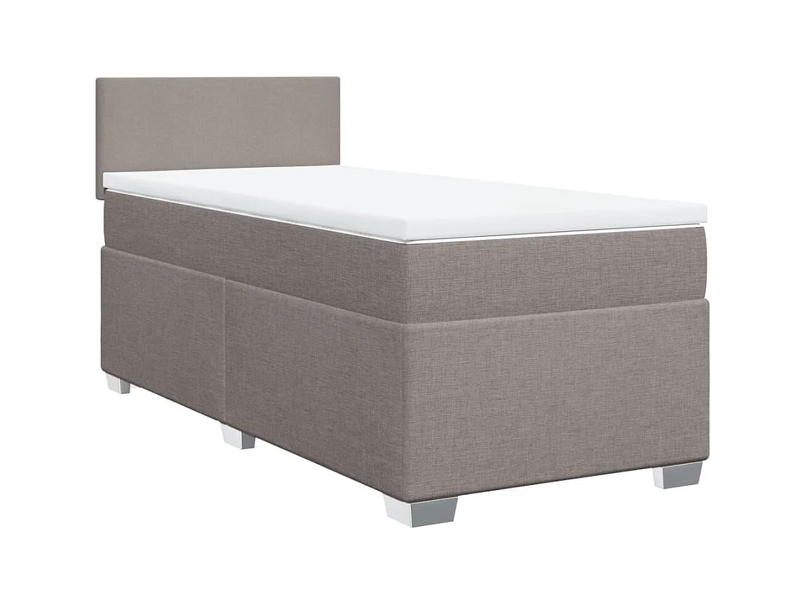 Sommier à lattes de lit avec matelas Taupe 90x190 cm Tissu