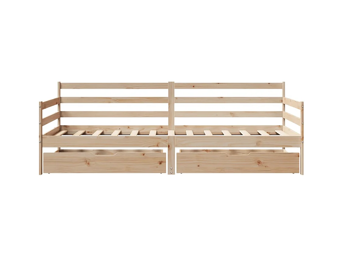 Lit de jour avec tiroirs sans matelas 90x200 cm bois massif