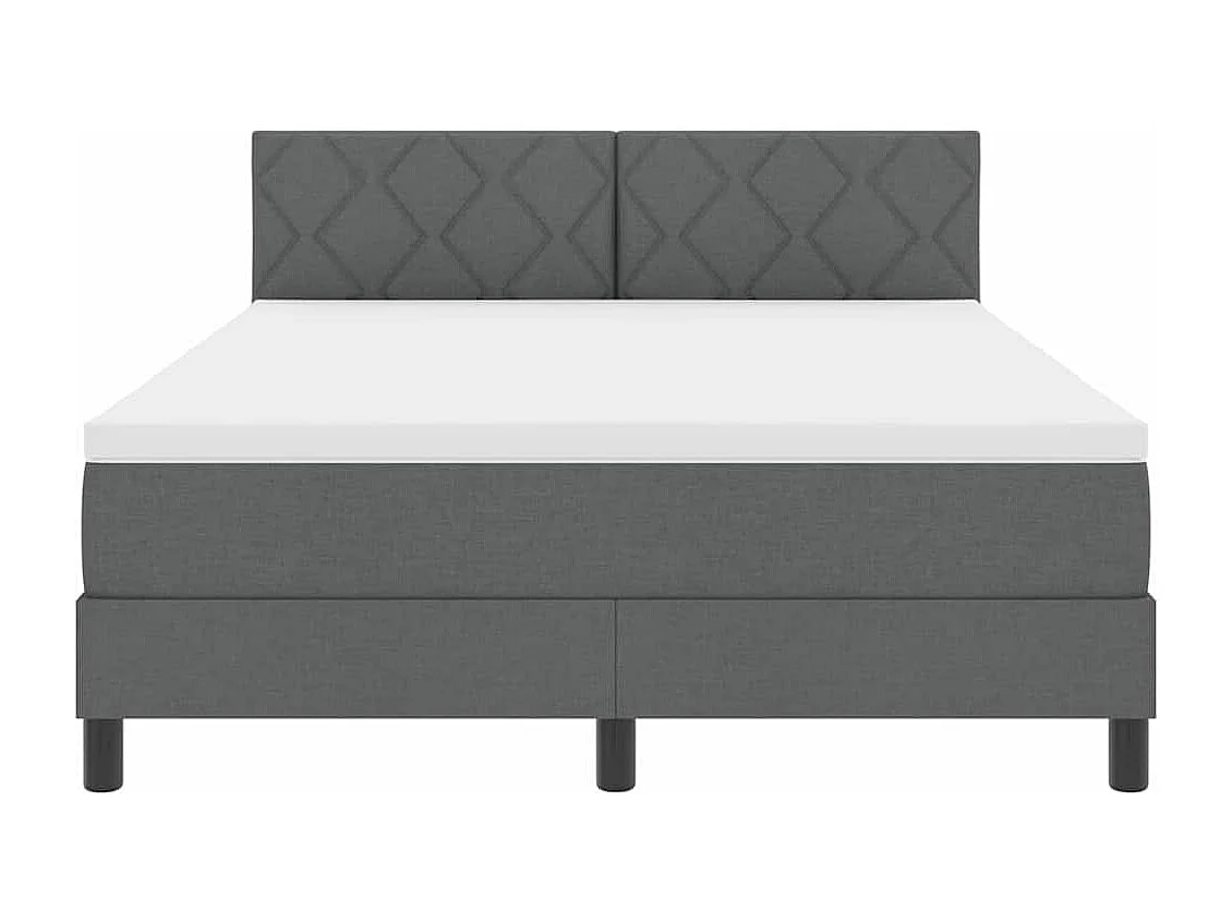 Lit boxspring avec matelas Gris foncé 140 x 200 cm tissu