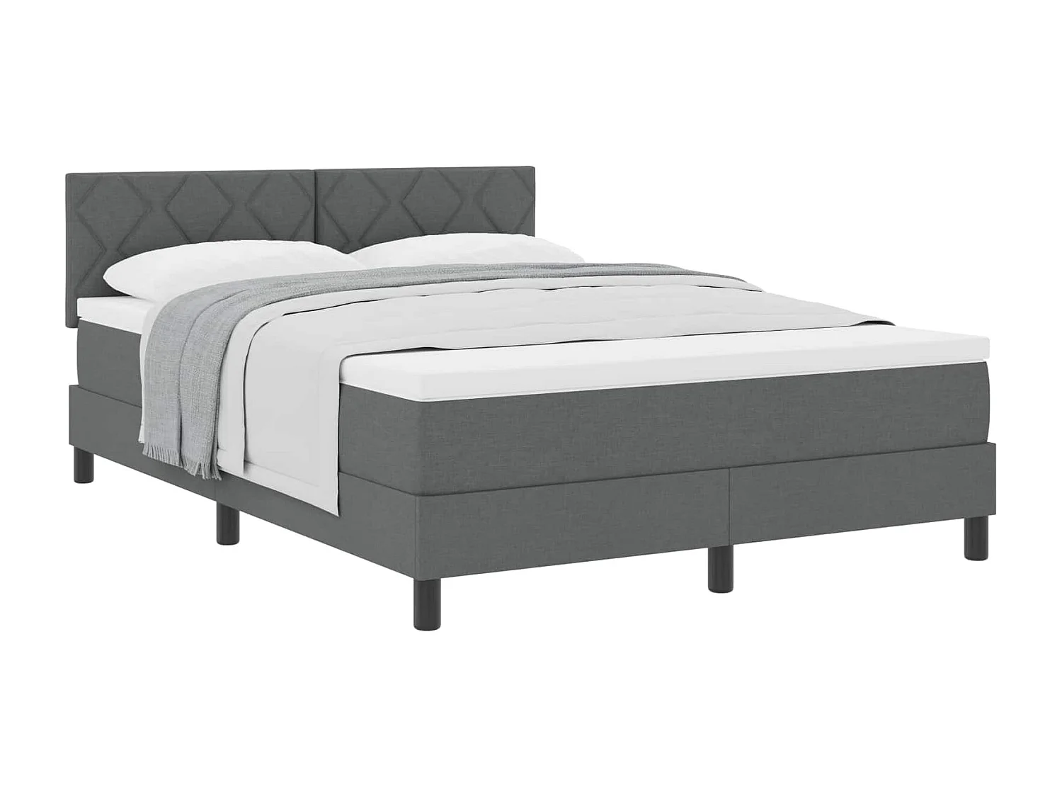 Boxspringbett mit Matratze Dunkelgrau 140 x 200 cm Stoff