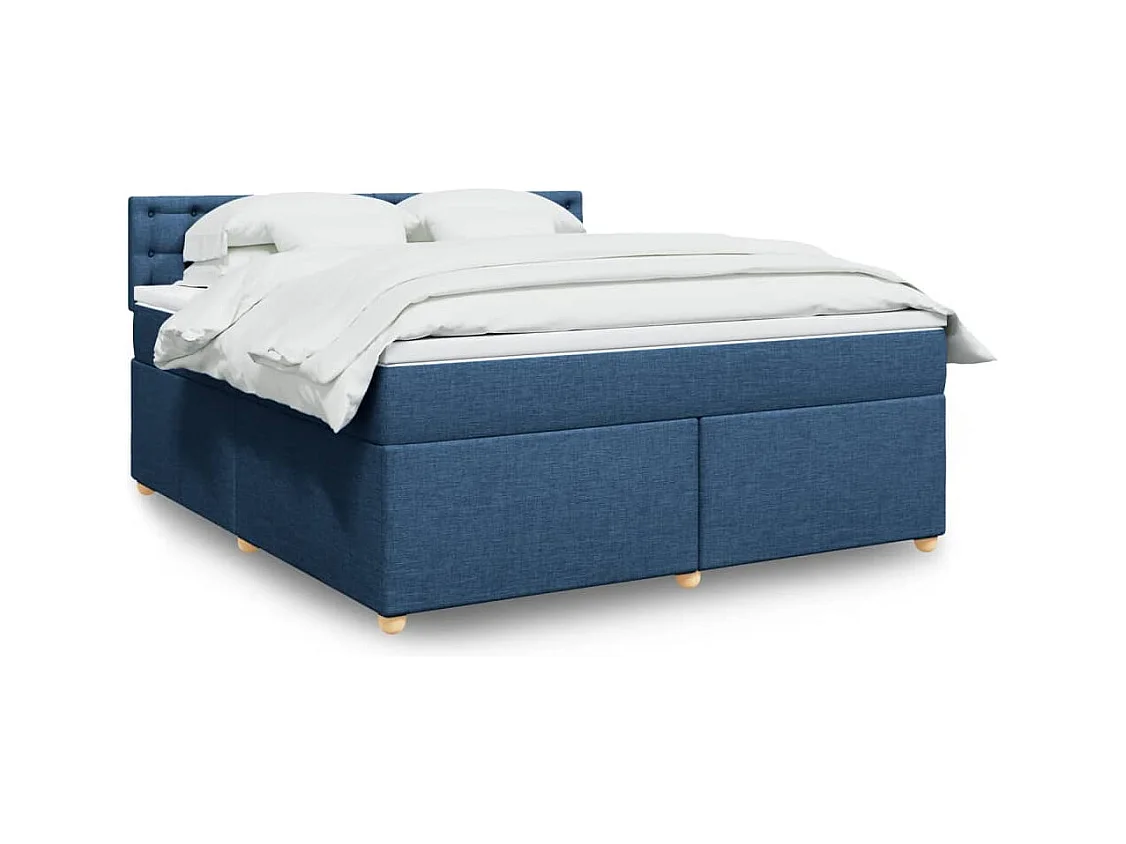 Boxspring met matras stof blauw 180x200 cm