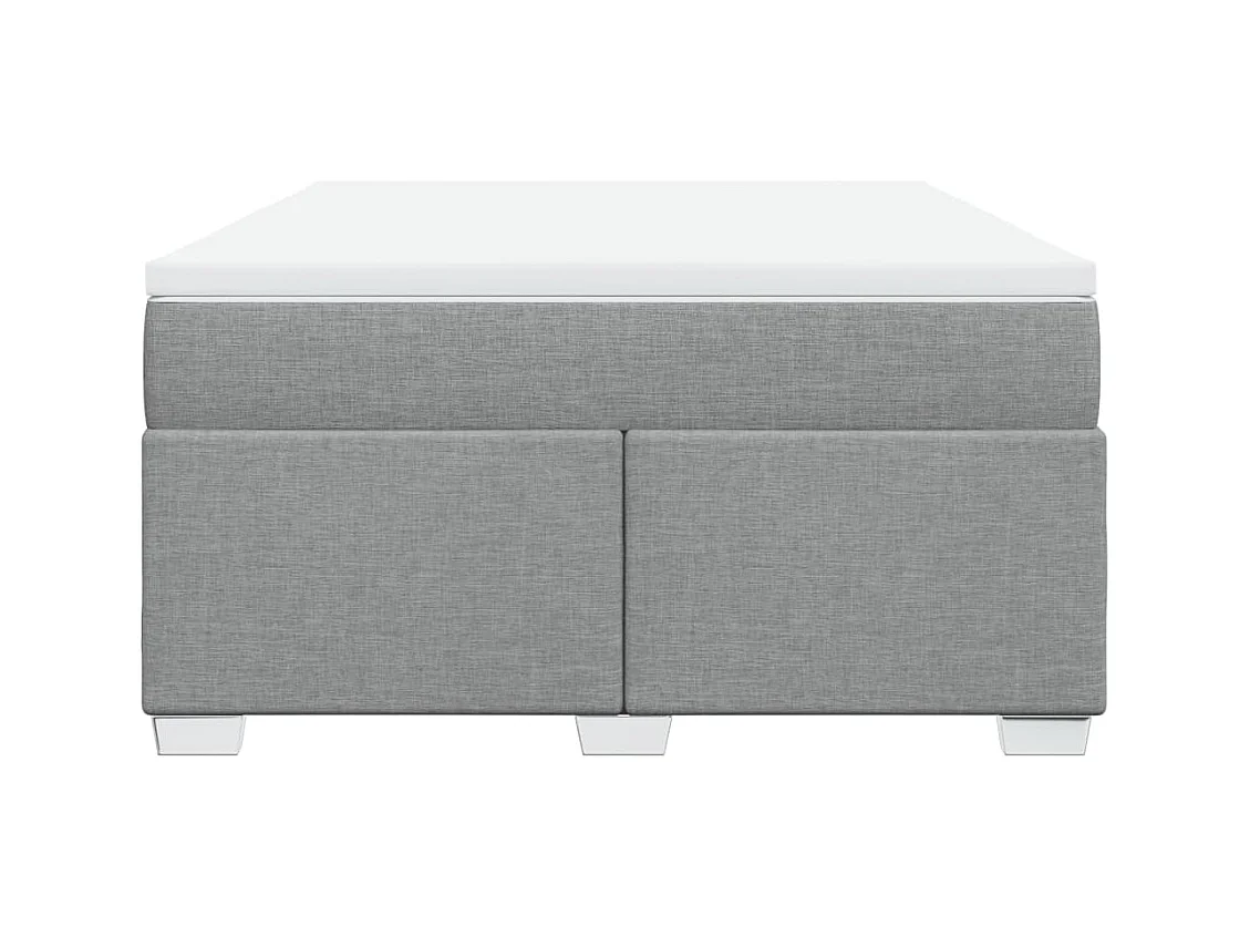 Boxspringbett mit Matratze Hellgrau 140x200 cm Stoff