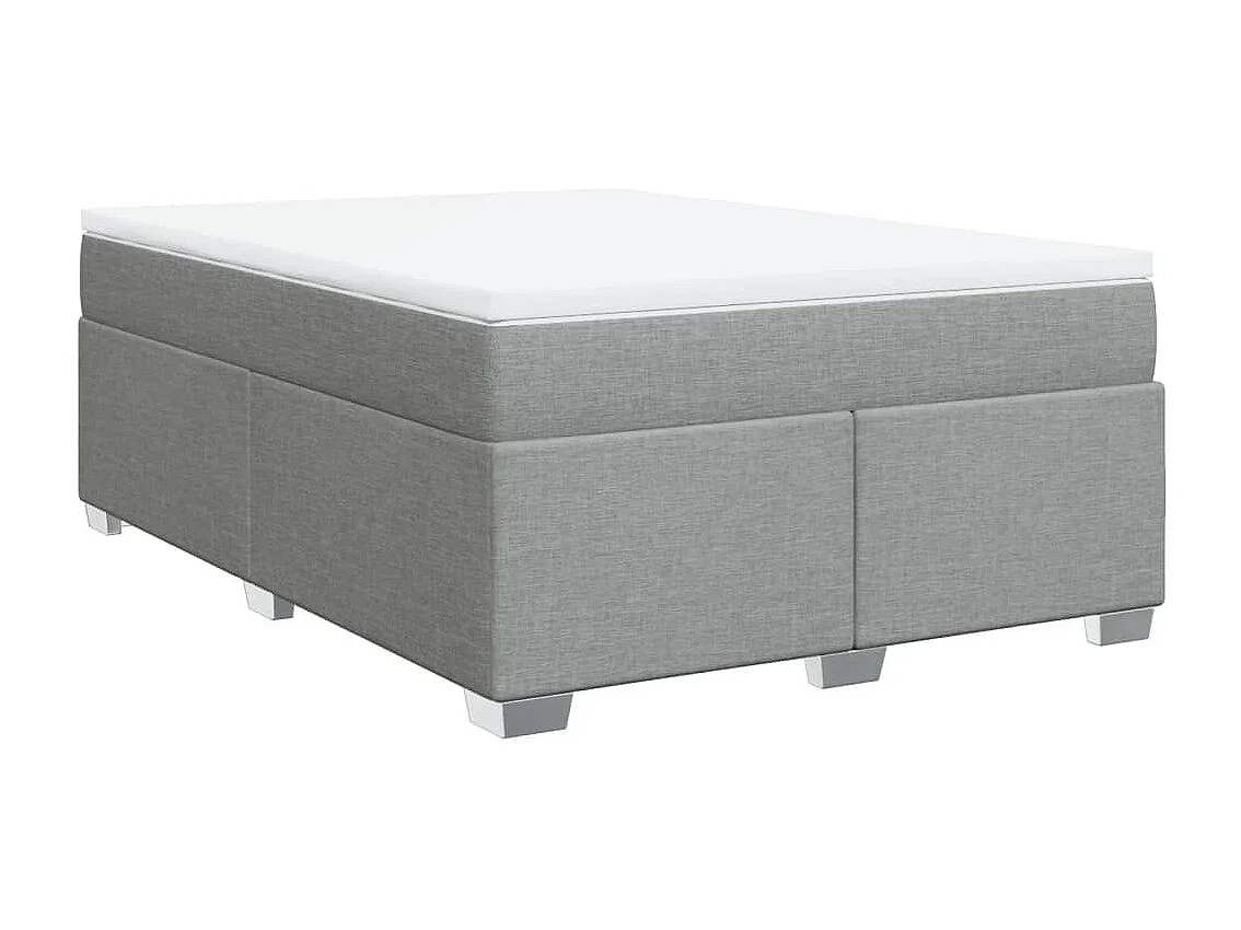 Boxspringbett mit Matratze Hellgrau 140x200 cm Stoff