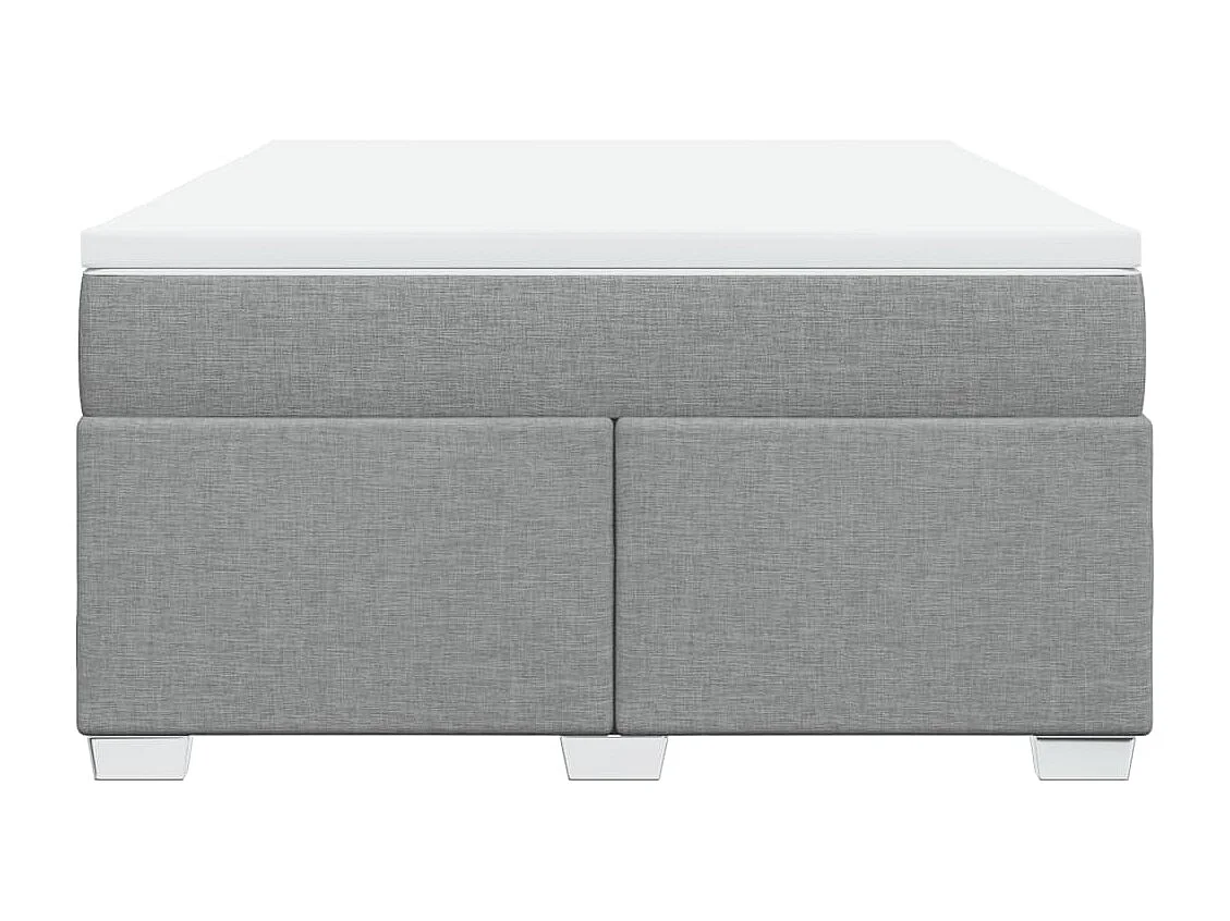 Boxspringbett mit Matratze Hellgrau 140x200 cm Stoff