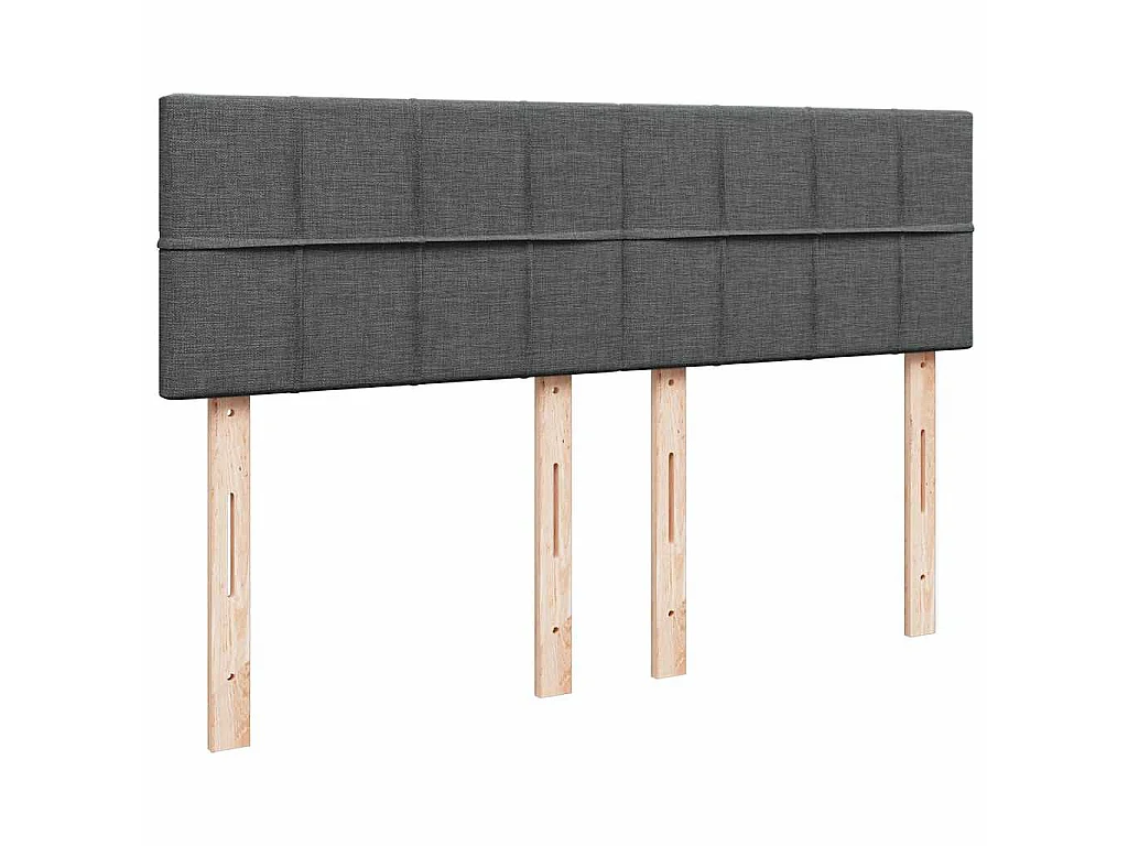 Lit ottoman avec matelas et LED gris foncé 140x190 cm tissu