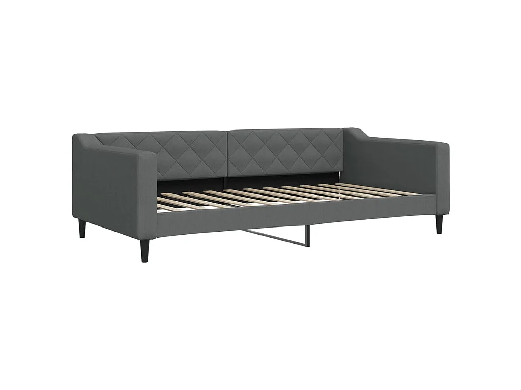 Slaapbank onderschuifbed en lades 100x200 cm stof donkergrijs