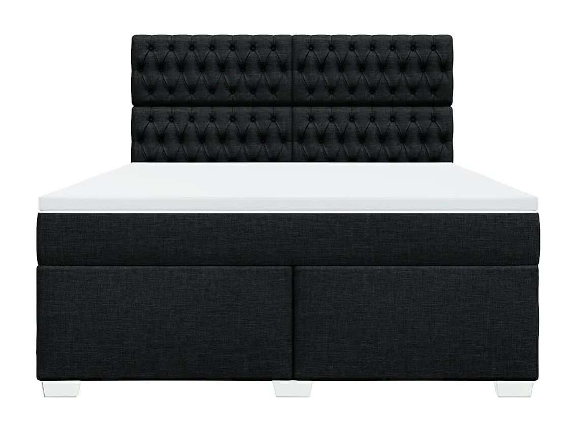 Boxspringbett mit Matratze Schwarz 180x200 cm Stoff