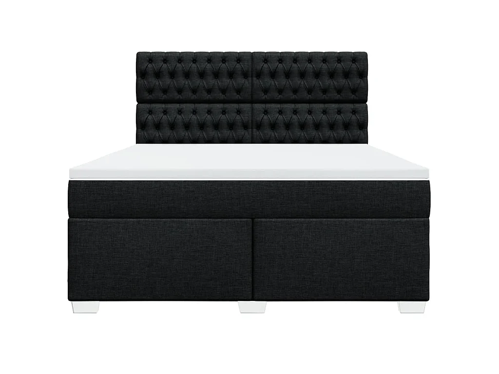 Boxspringbett mit Matratze Schwarz 180x200 cm Stoff