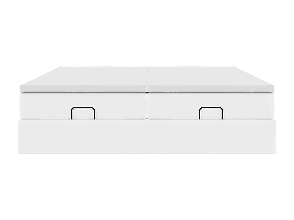 Struttura Letto Pouf con Materassi Bianco 180x200 cm Similpelle