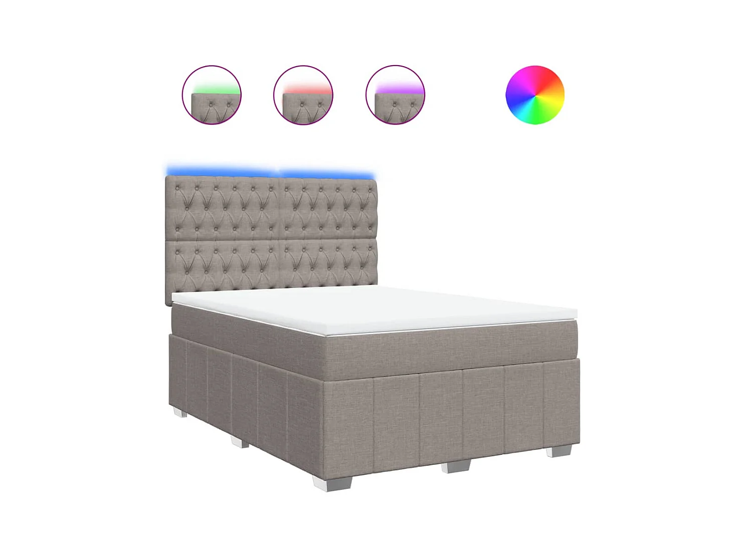 Giroletto a Molle con Materasso Tortora 160x200 cm in Tessuto