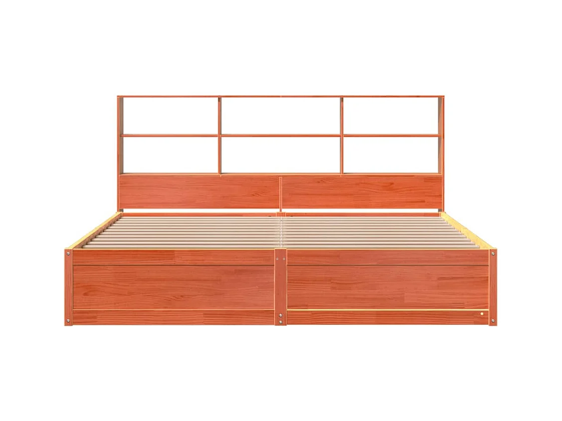 Cadre de lit sans matelas cire marron 180x200cm bois pin massif