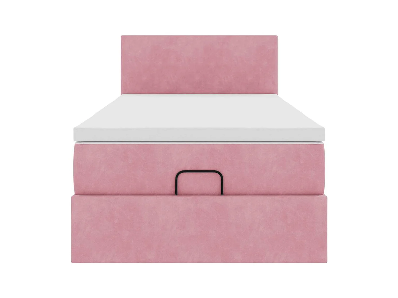 moldura de cama otomana  com colchão rosa 100x200cm veludo