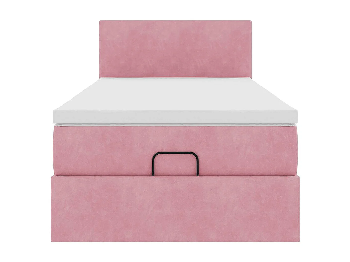 Estructura de cama otomana colchón terciopelo rosa 100x200cm
