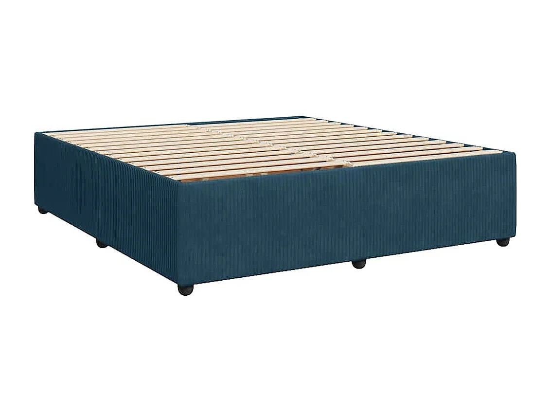 Boxspring met matras fluweel donkerblauw 180x200 cm