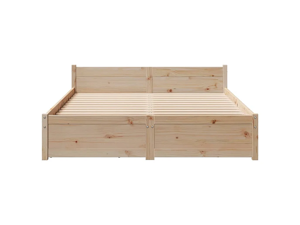 Letto senza Materasso 140x190 cm in Legno Massello di Pino