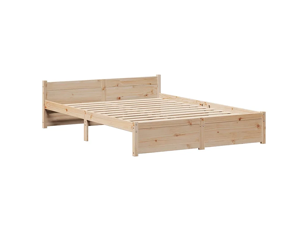 Letto senza Materasso 140x190 cm in Legno Massello di Pino