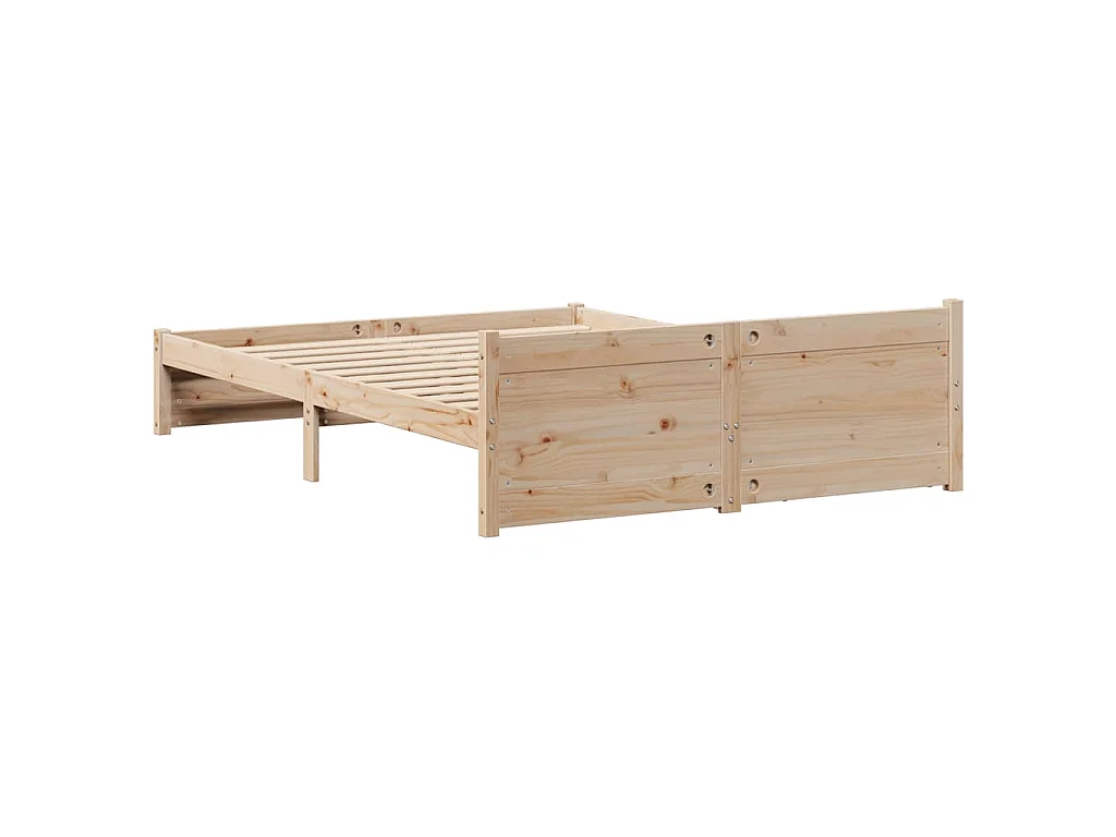 Letto senza Materasso 140x190 cm in Legno Massello di Pino