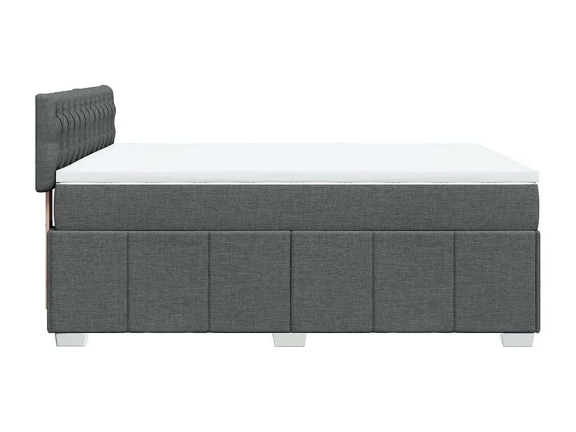 Boxspring met matras stof donkergrijs 140x190 cm