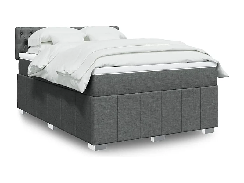 Boxspringbett mit Matratze Dunkelgrau 140x190 cm Stoff