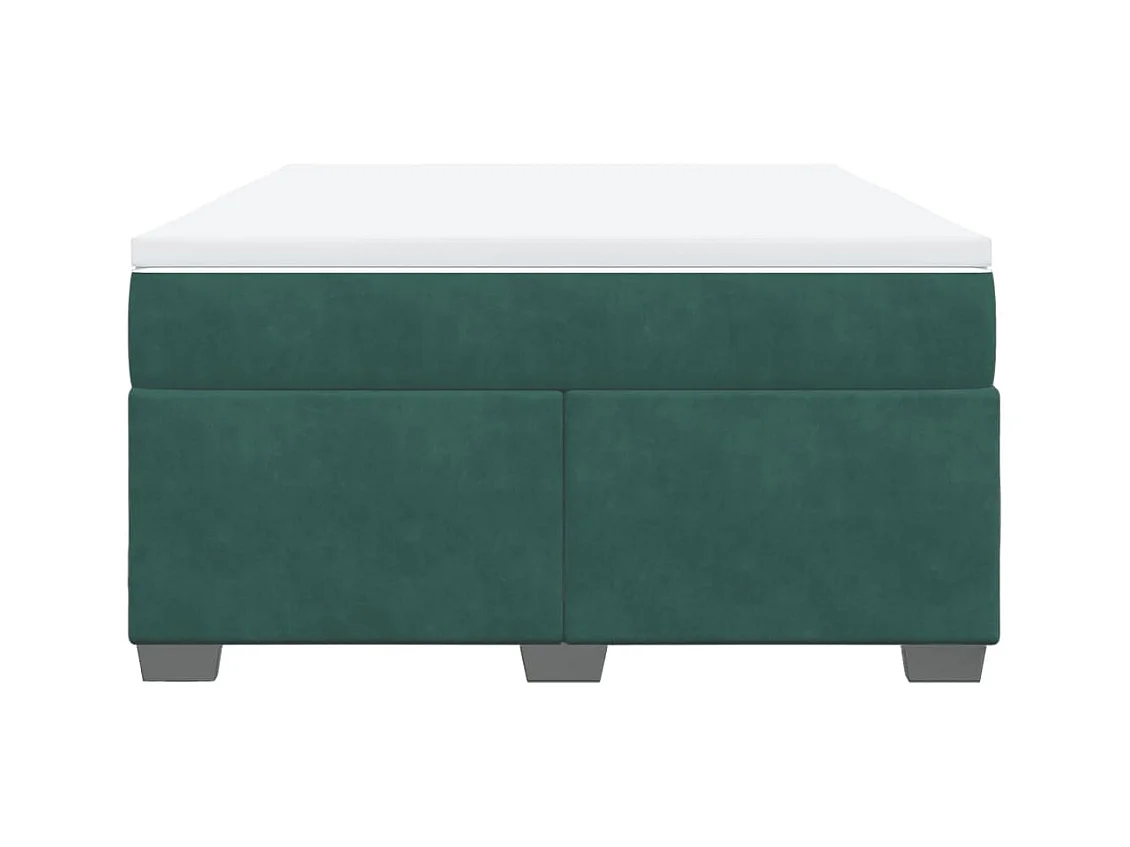 Sommier à lattes de lit et matelas Vert foncé 160x200cm Velours