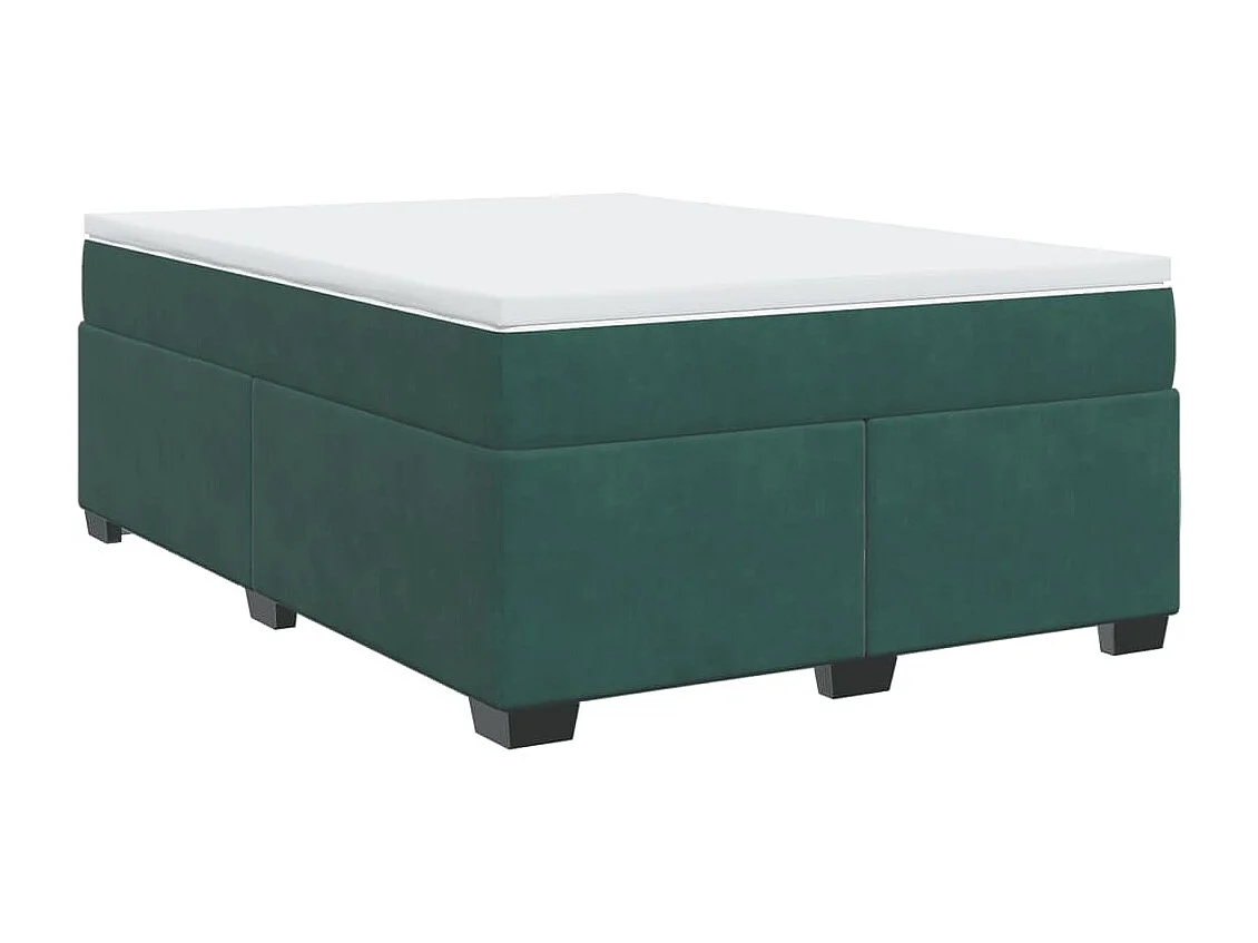 Sommier à lattes de lit et matelas Vert foncé 160x200cm Velours