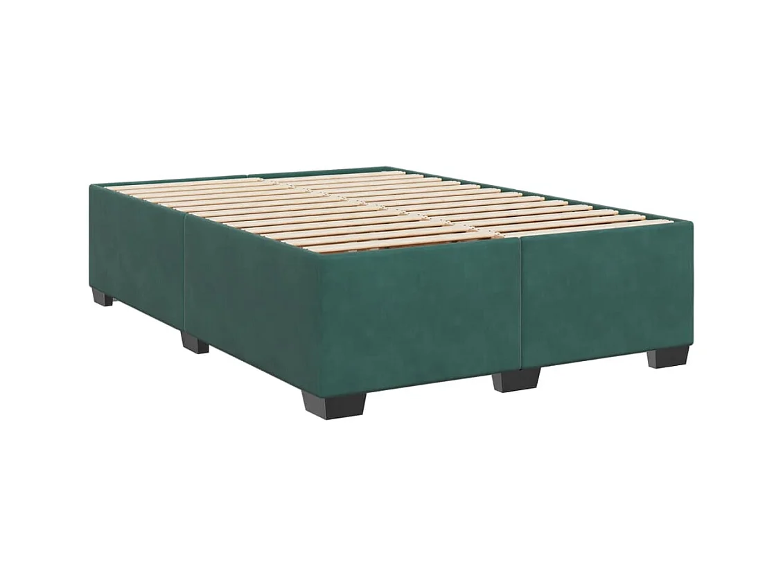 Sommier à lattes de lit et matelas Vert foncé 160x200cm Velours