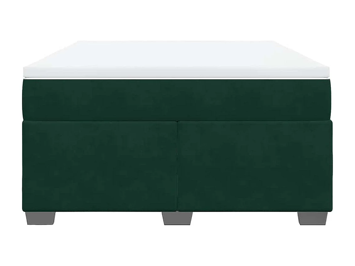 Giroletto a Molle con Materasso Verde Scuro 160x200 cm Velluto