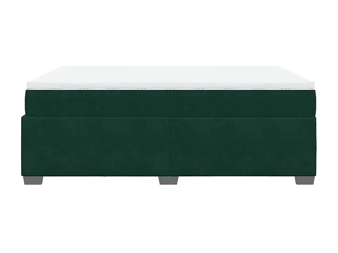 Giroletto a Molle con Materasso Verde Scuro 160x200 cm Velluto