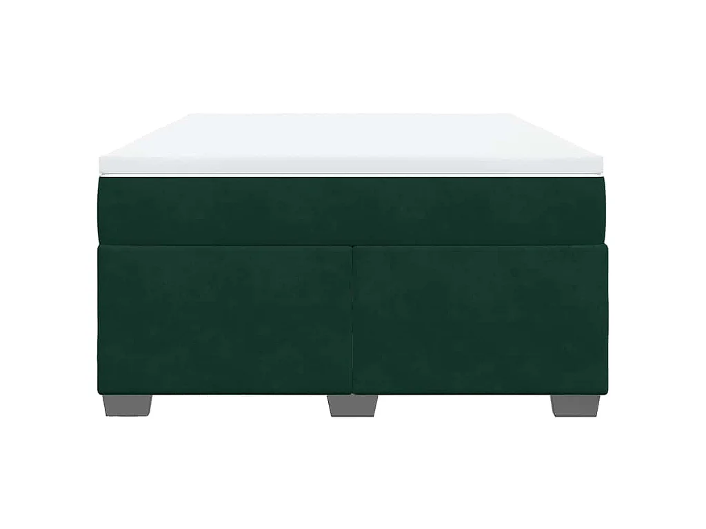 Giroletto a Molle con Materasso Verde Scuro 160x200 cm Velluto