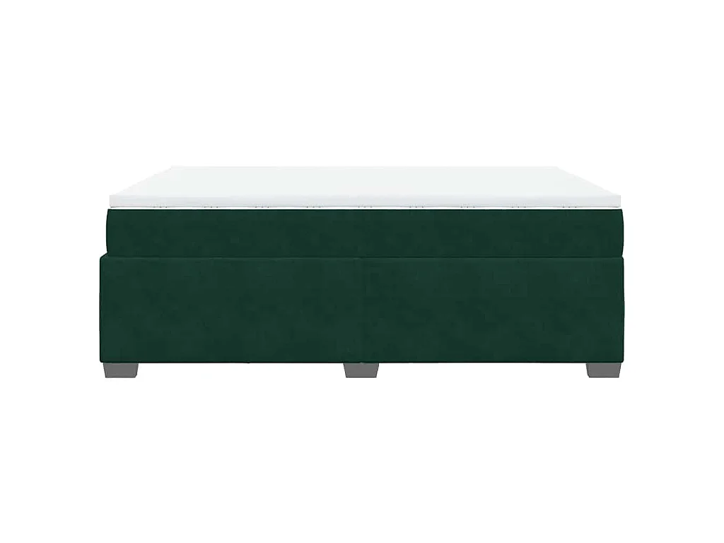 Giroletto a Molle con Materasso Verde Scuro 160x200 cm Velluto