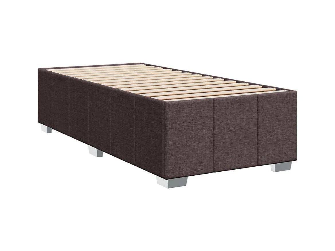 Boxspringbett mit Matratze Dunkelbraun 100x200 cm Stoff