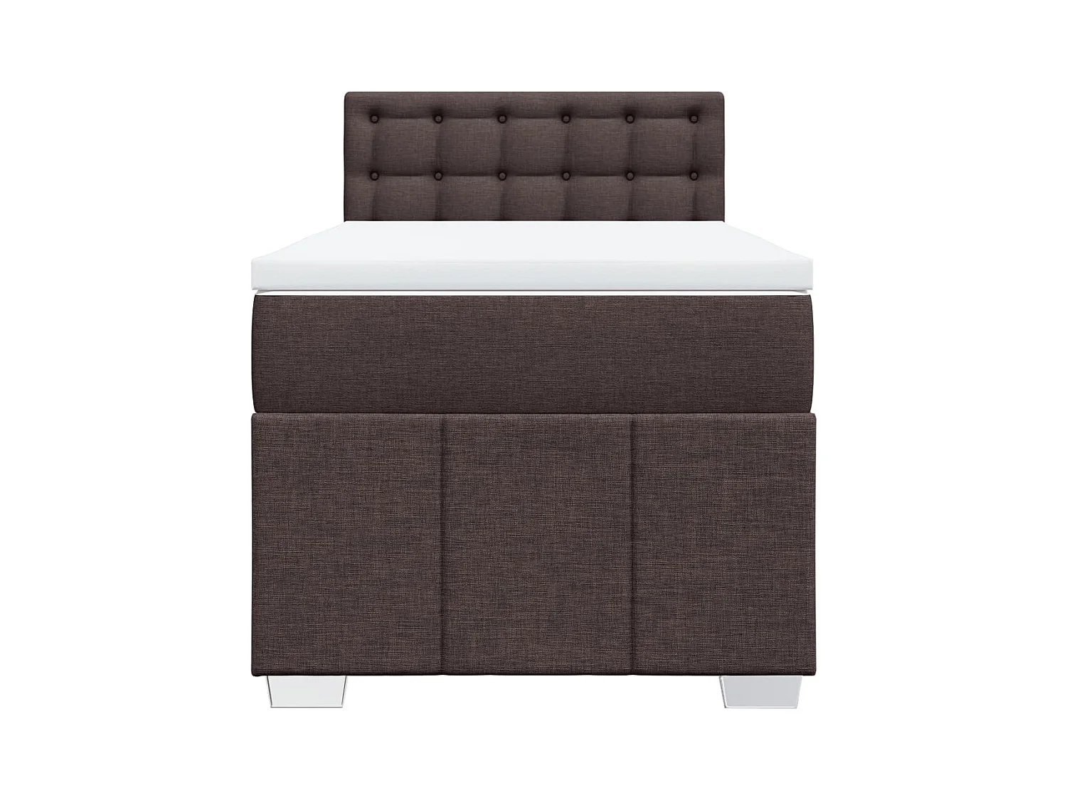 Boxspringbett mit Matratze Dunkelbraun 100x200 cm Stoff
