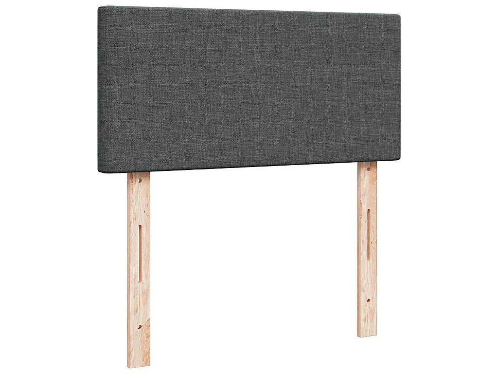 Lit ottoman avec matelas gris foncé 90x200 cm tissu