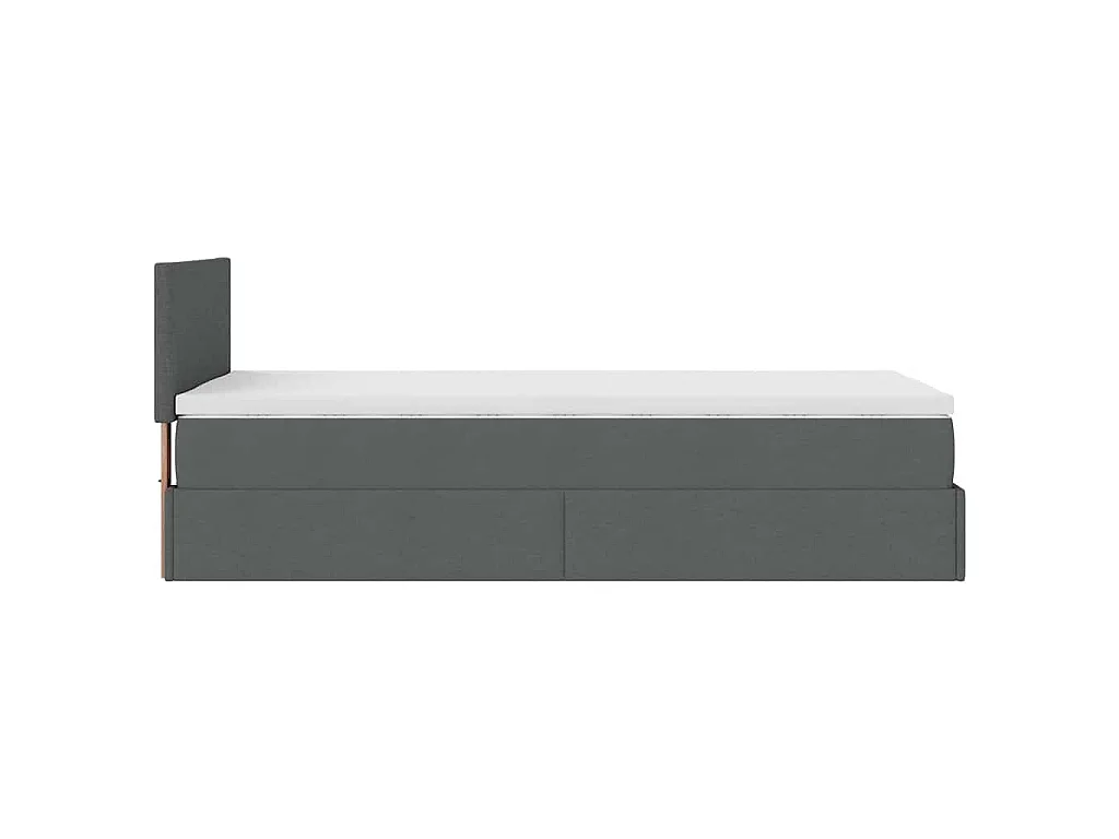 Bed met matras 90x200 cm stof donkergrijs