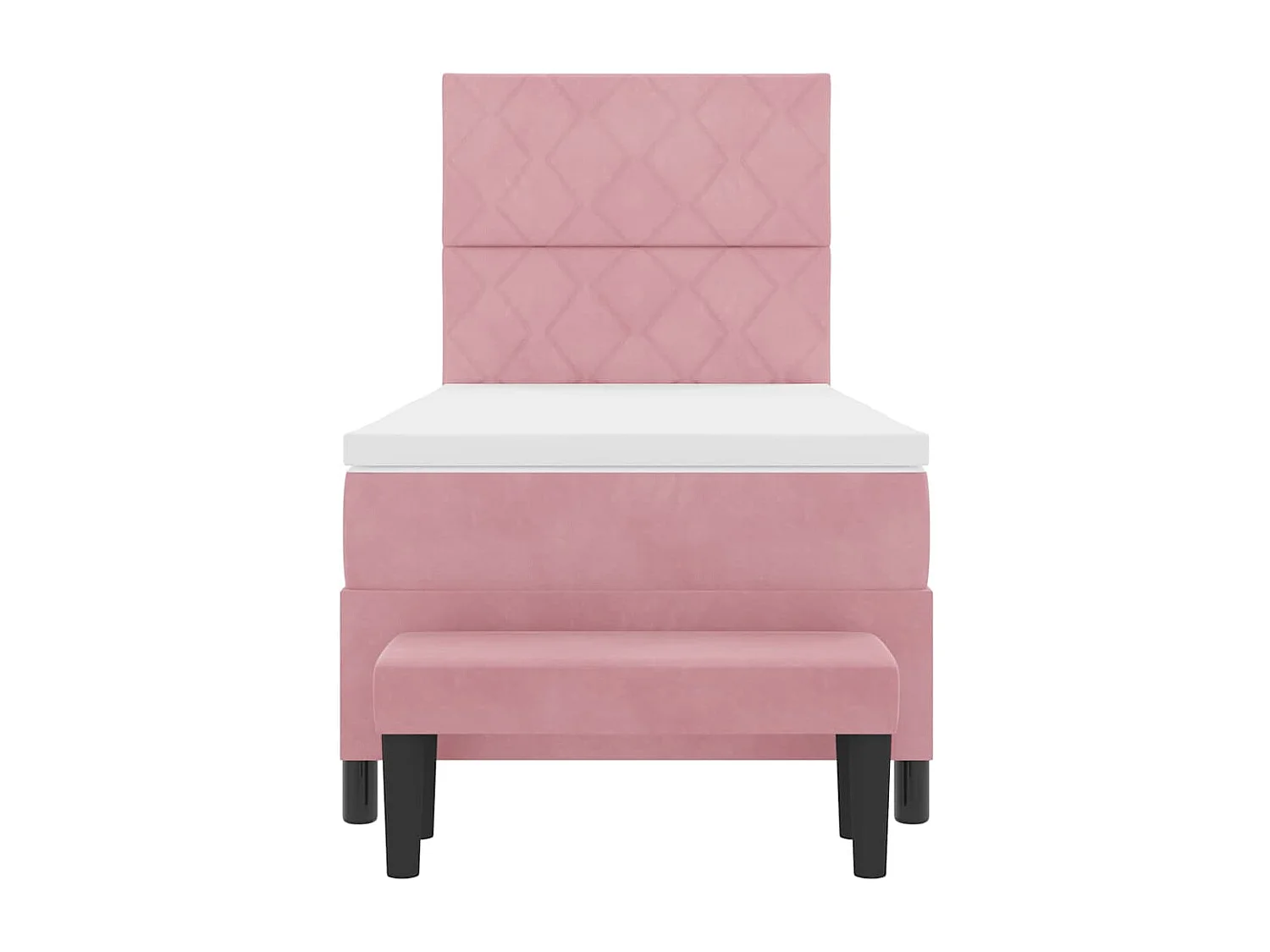 Lit à ressorts avec matelas Rose 90 x 200 cm Velours