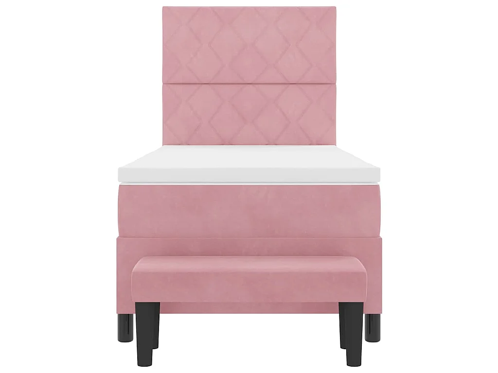 Boxspringbett mit Kopfteil Rosa 200 x 90 cm Samt