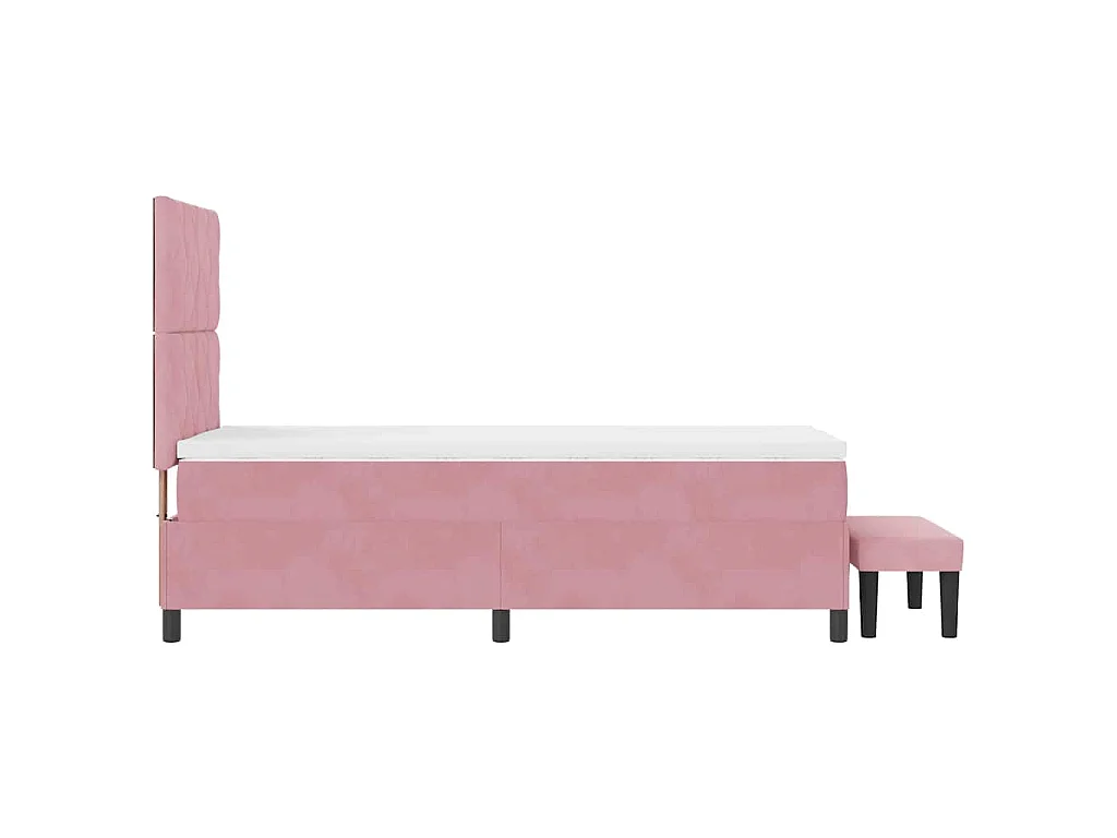 Boxspringbett mit Kopfteil Rosa 200 x 90 cm Samt