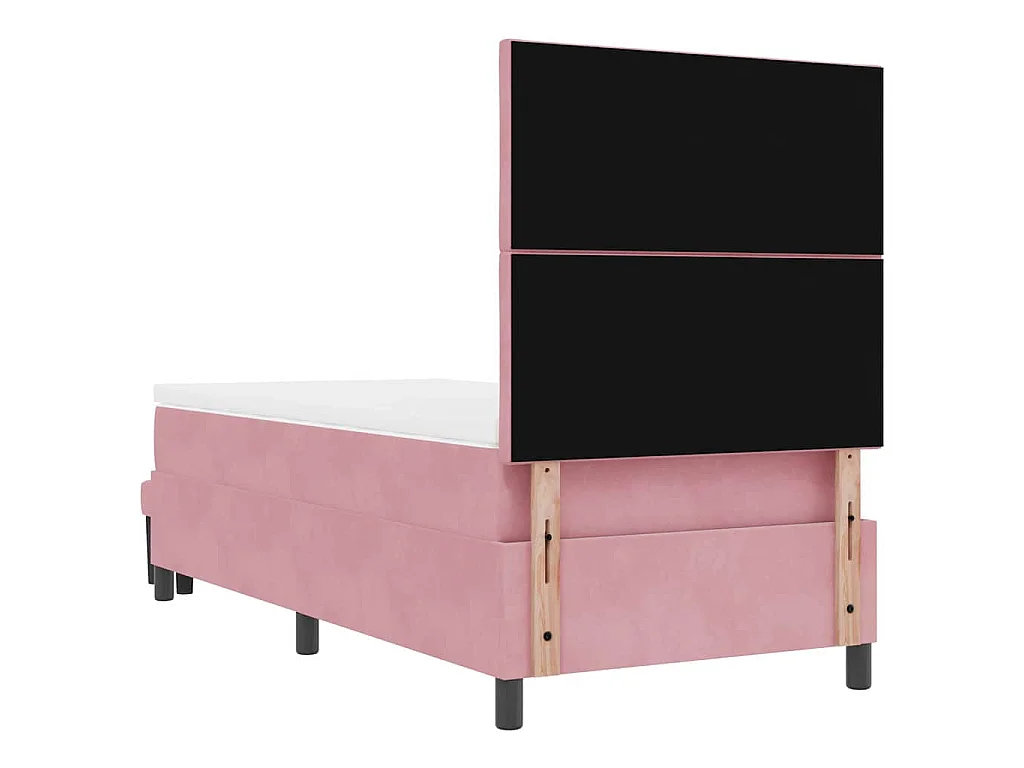 Boxspringbett mit Kopfteil Rosa 200 x 90 cm Samt