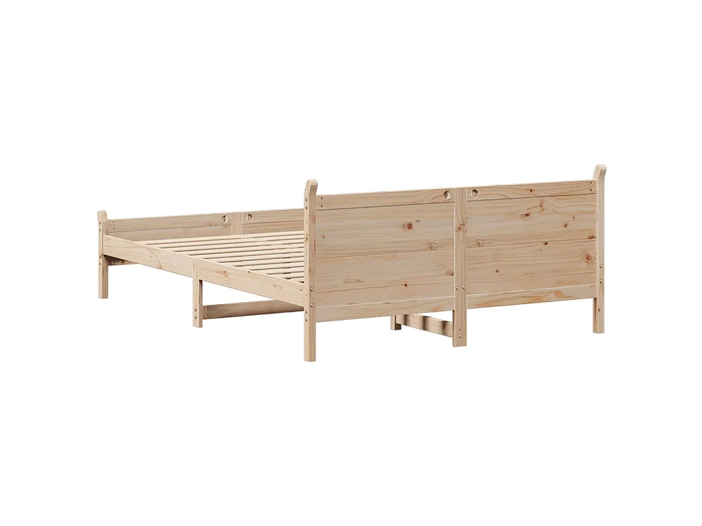 Letto senza Materasso 140x200 cm in Legno Massello di Pino