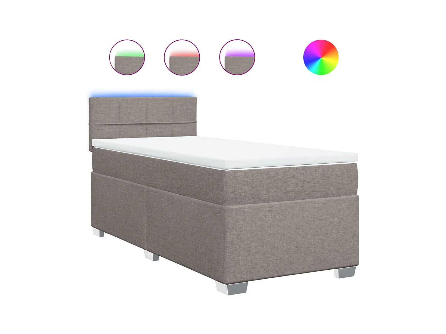 Boxspringbett mit Matratze Taupe 90x200 cm Stoff