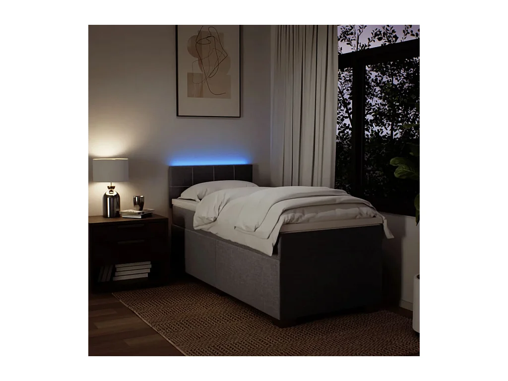 Boxspringbett mit Matratze Taupe 90x200 cm Stoff