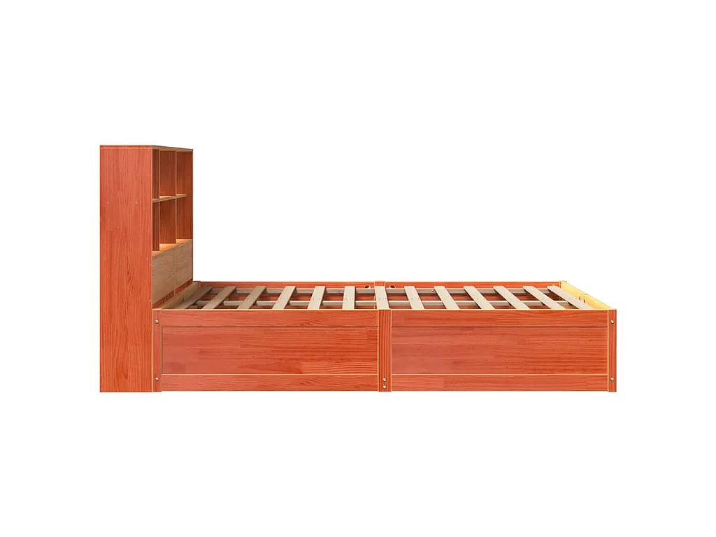 Cadre de lit sans matelas cire marron 160x200cm bois pin massif