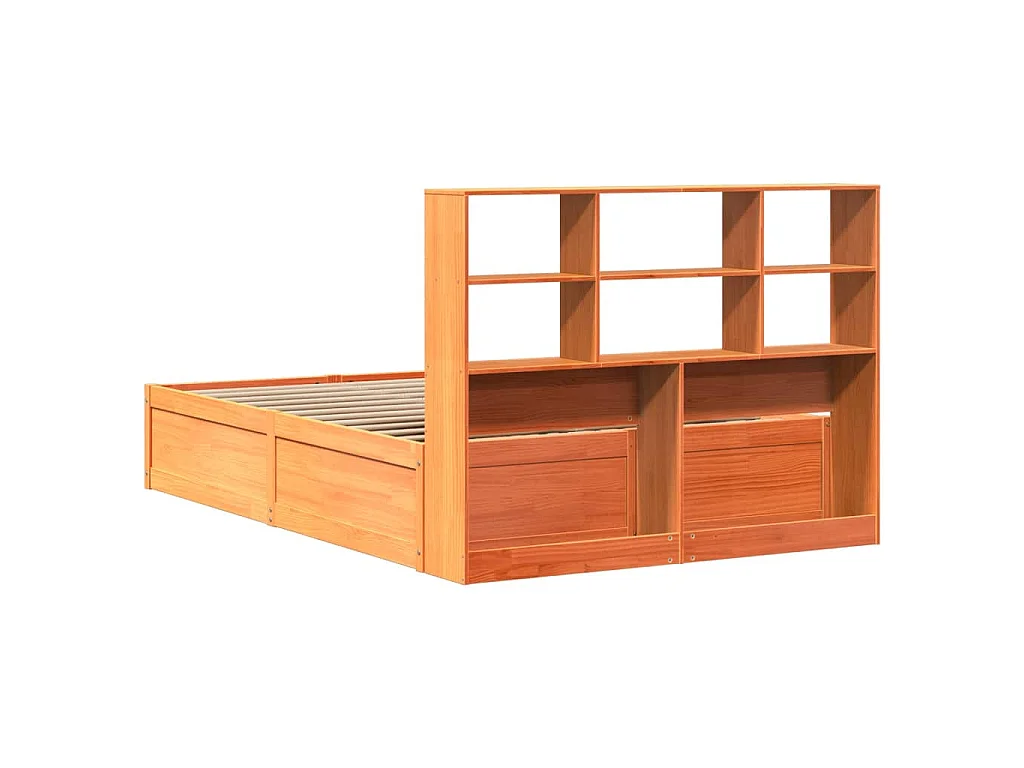 Cadre de lit sans matelas cire marron 160x200cm bois pin massif