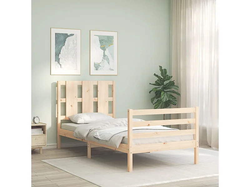 Cadre de lit sans matelas 90x200 cm bois massif