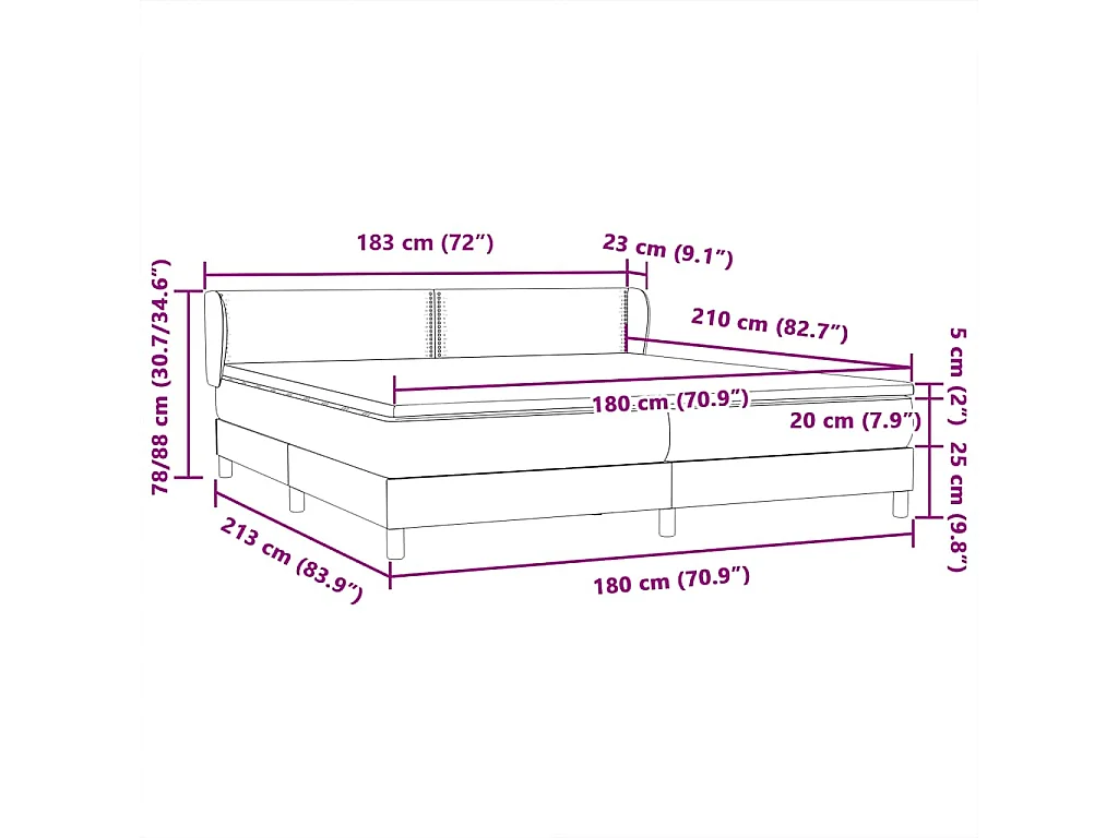 Sommier à lattes de lit avec matelas rose 180x210 cm velours