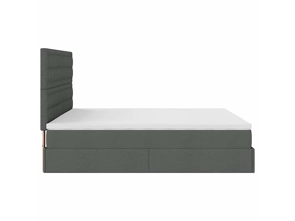Ottoman-Bett mit Matratze Dunkelgrau 180x200 cm Stoff